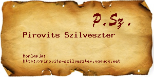 Pirovits Szilveszter névjegykártya