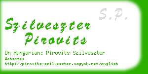 szilveszter pirovits business card